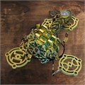 Руническая мельница-малышка, деревянная рукоять с руной Ключ и кристаллом 10020