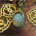 Руническая мельница-малышка, деревянная рукоять с руной Ключ и кристаллом 10020